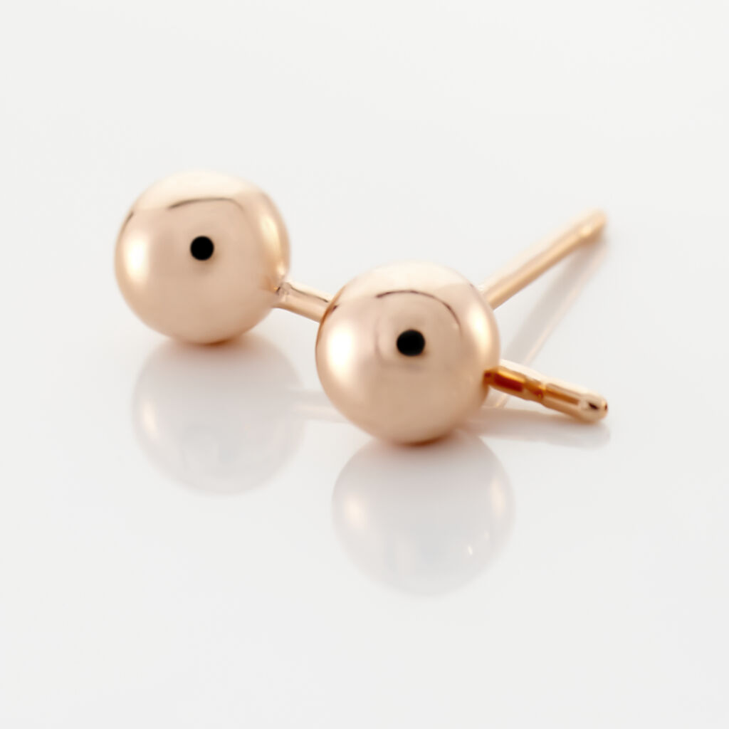 Damen Ohrstecker Silber 925 Rosé Vergoldet 5mm - Ohrstecker Damen | OROVIVO