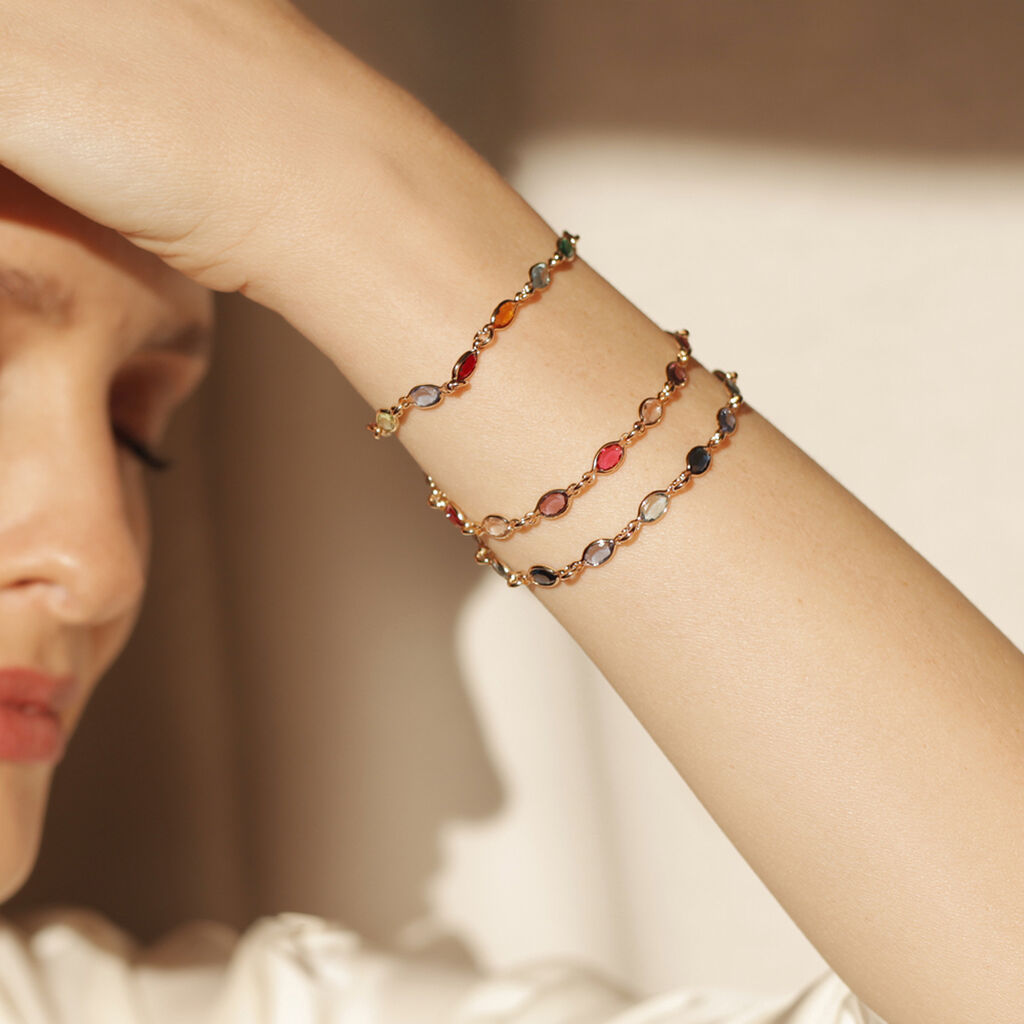 met tijd Verstrikking verzonden Damen Armband 18 Karat Vergoldet Multicolour Steine Blau Ilvaae -  40470013025R00 • Orovivo | Dein Online-Juwelier