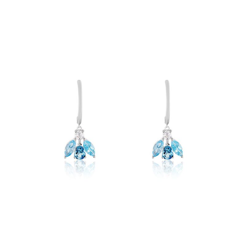 Boucles D'oreilles Pendantes Marna Or Weiss Topaze Oxyde De Zirconium - Spannringe Damen | OROVIVO