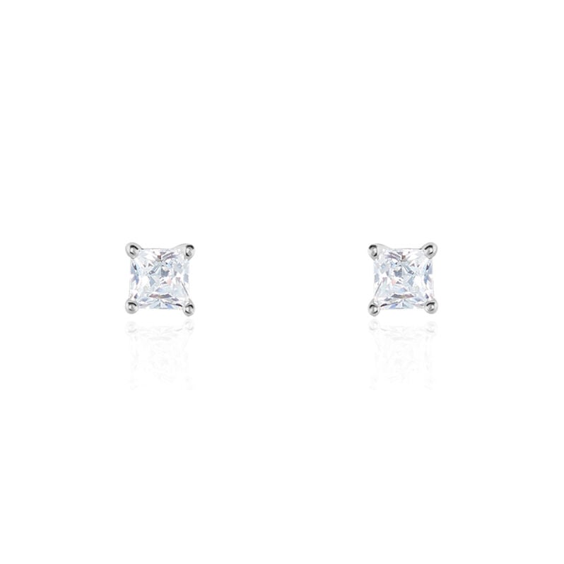 Damen Ohrstecker Silber 925 Zirkonia Viereck Biratisa  - Ohrstecker Damen | OROVIVO