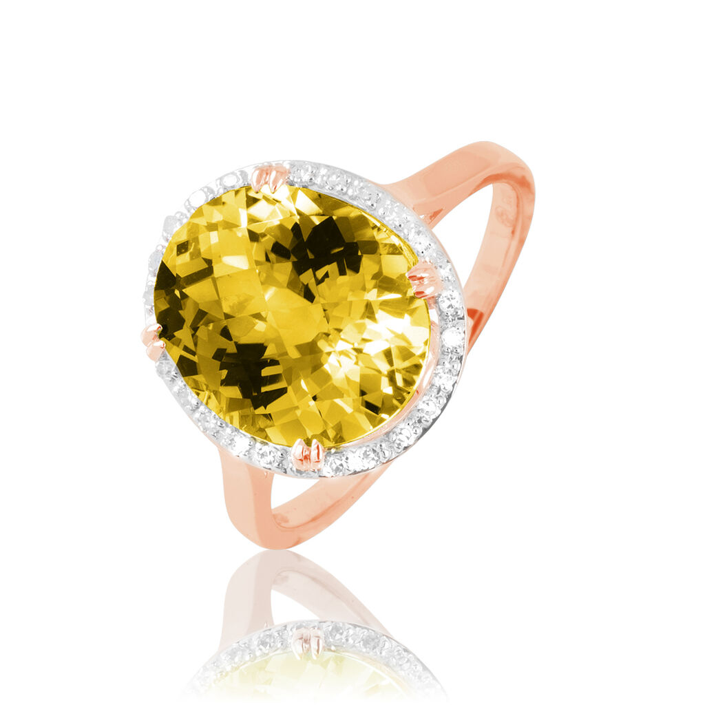 Bague Anna Or Rose Citrine Et Diamant - Spannringe Damen | OROVIVO