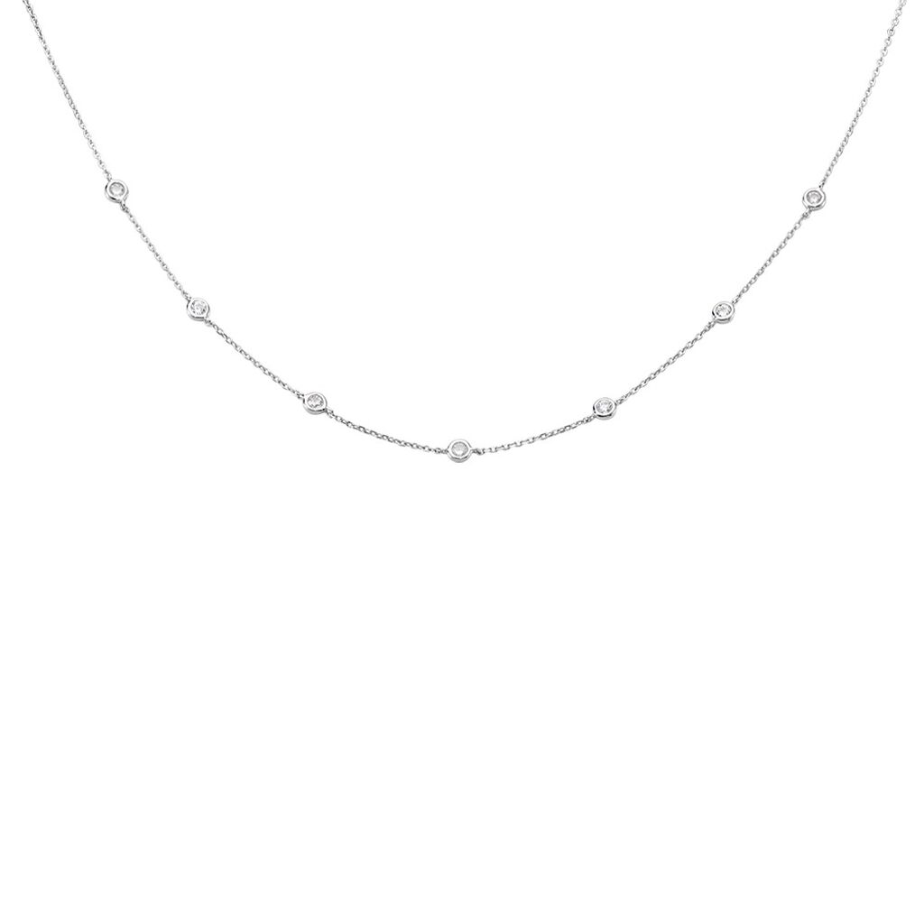 SEVIM Damen Collier Silber Silber 925 Zirkonia Wei&szlig; 0,21 ct B 0,3 mm