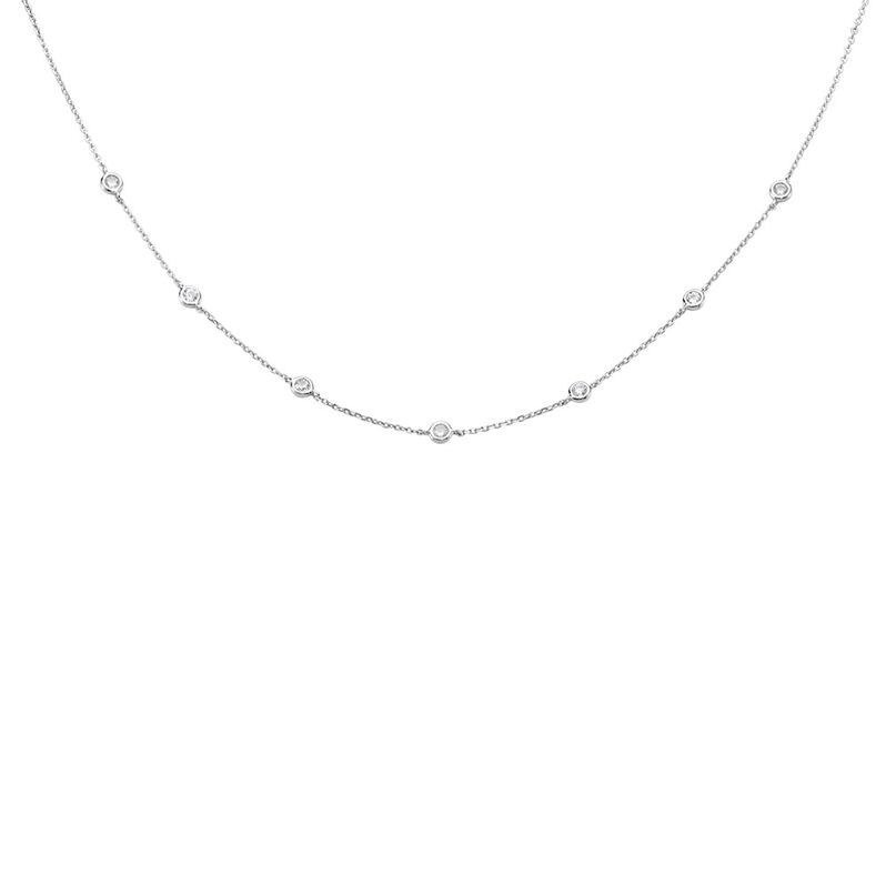 SEVIM Damen Collier Silber Silber 925 Zirkonia Wei&szlig; 0,21 ct B 0,3 mm - Halsketten Damen | OROVIVO