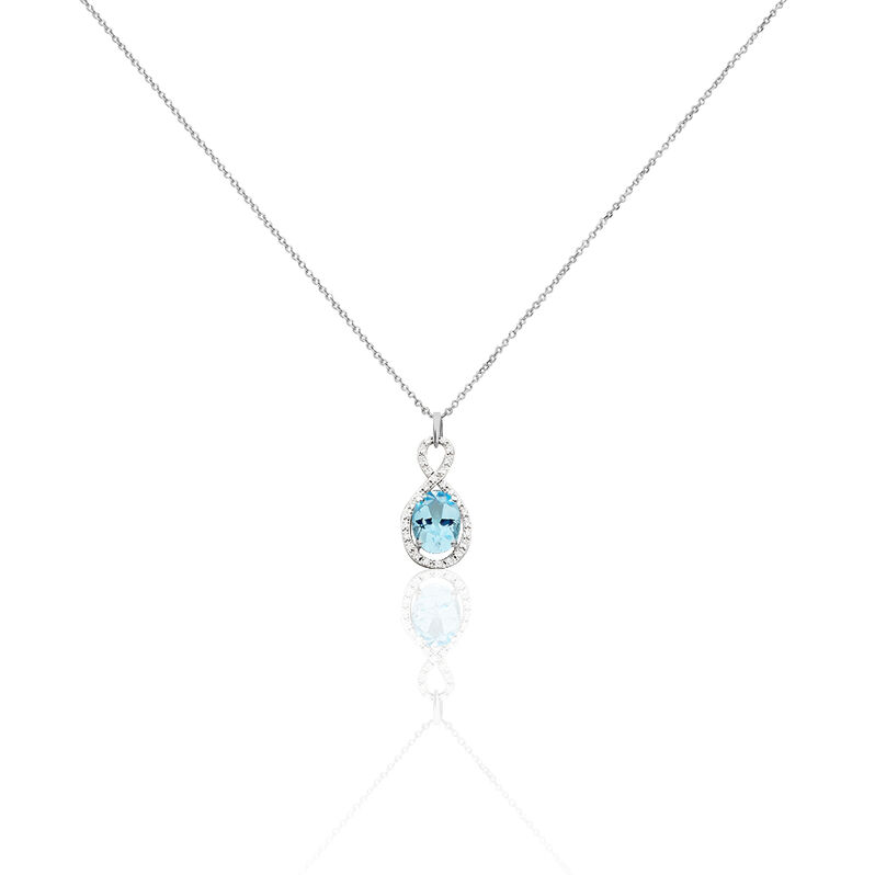 Damen Collier Weißgold 375 Topas Blau 1,63ct Oval Passion - Halsketten Damen | OROVIVO