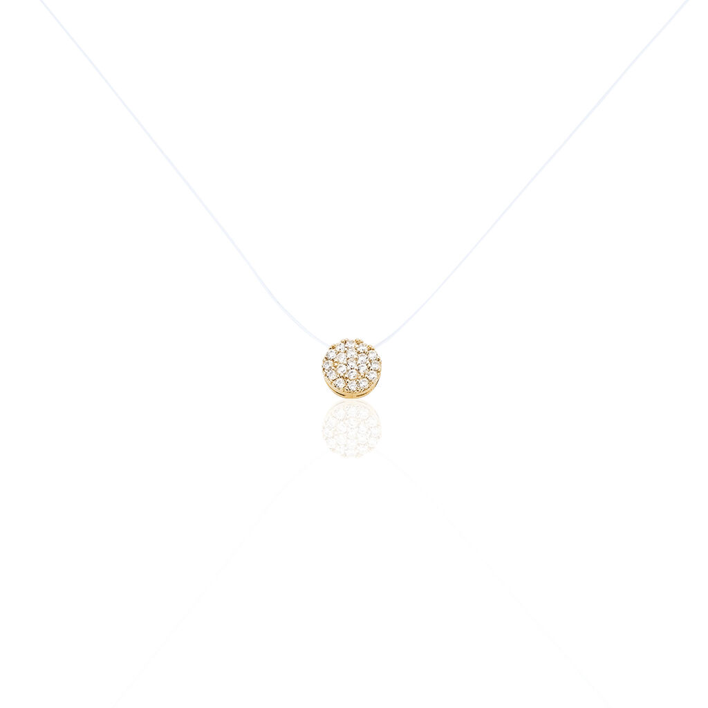 Thumbnail - Damen Halskette Vergoldet Zirkonia, Collier mit Stein