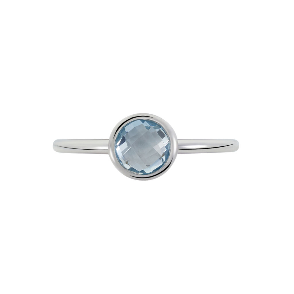 SINAYA Damen Ring Silber Silber 925 Topas Blau 0,920 ct Kreis