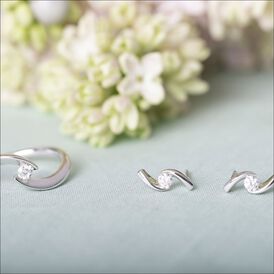 Spannring Weißgold 375 Diamant 0,105ct - Ringe mit Edelsteinen Damen | OROVIVO