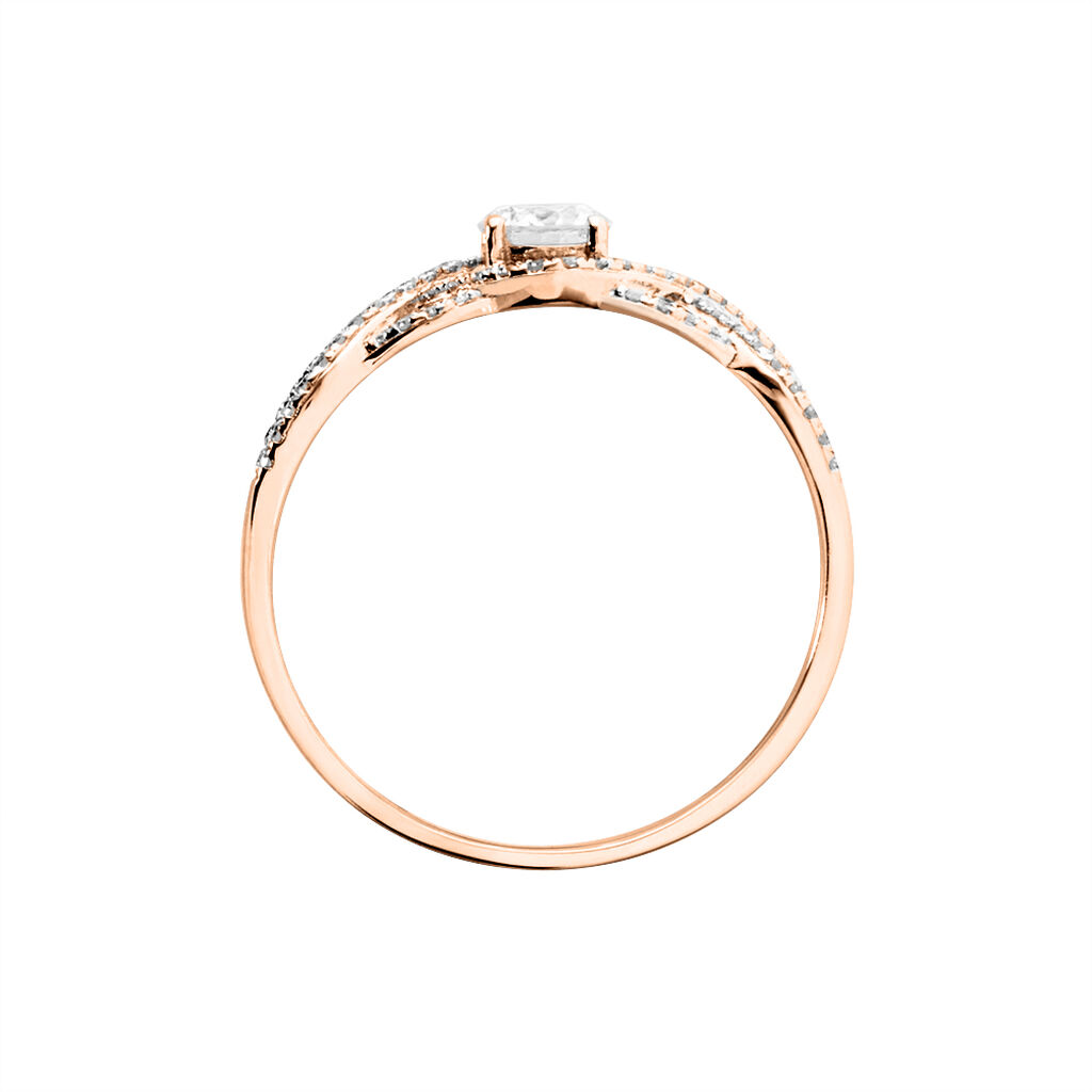 Bague Solitaire Liora Or Rose Diamant - Spannringe Damen | OROVIVO
