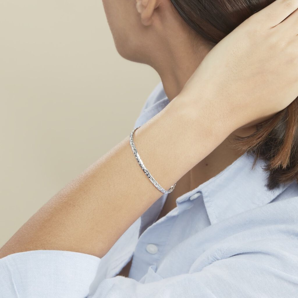 Bracelet Ivy Maille Haricot Or Blanc - Spannringe Damen | OROVIVO