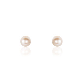 Damen Perlenohrringe Gold 375 Zuchtperle 4-4,5mm - Ohrstecker  | OROVIVO