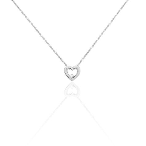 Damen Collier Silber 925 Diamant 0,01ct Herz Bojana 42cm - Halsketten Damen | OROVIVO