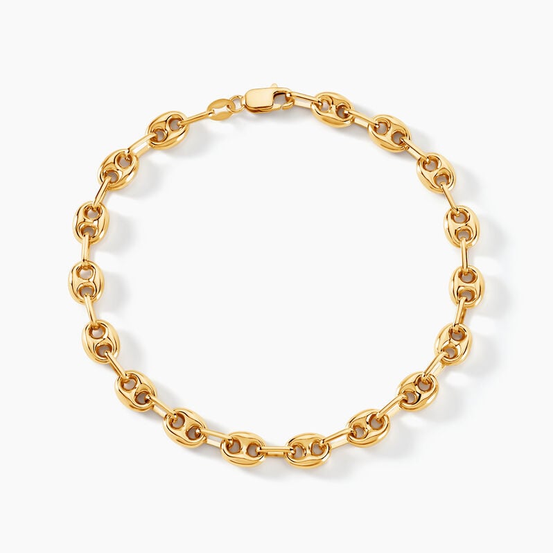 Bracelet Maille Dami Maille Grain De Café Or Jaune - Spannringe Herren | OROVIVO