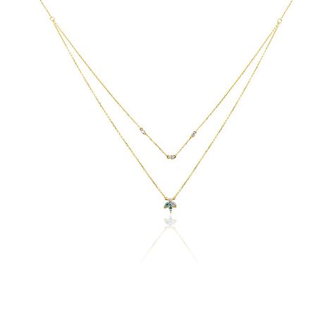 Damen Kette Gold 375 Topas Blume - Halsketten Damen | OROVIVO