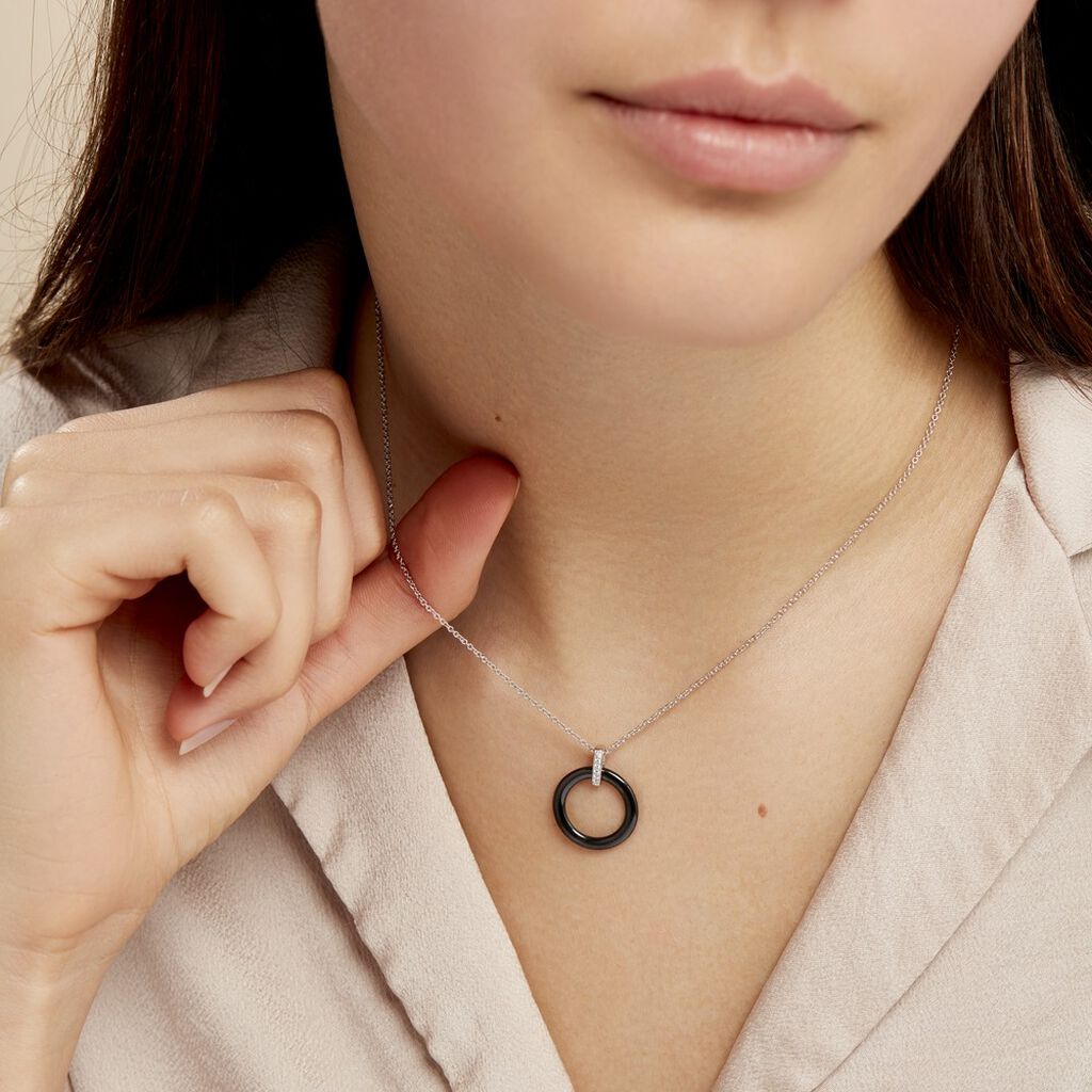 Collier Argent Et Céramique - Spannringe Damen | OROVIVO
