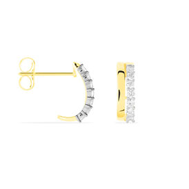 Damen Steckcreolen Gold 375 Bicolor Zirkonia - Creolen Damen | OROVIVO