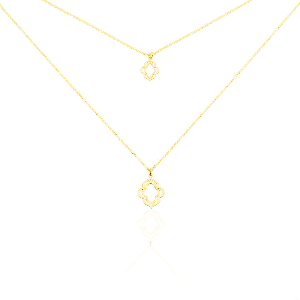 Damen Halskette Gold 375 Arabeske, Collier ohne Stein