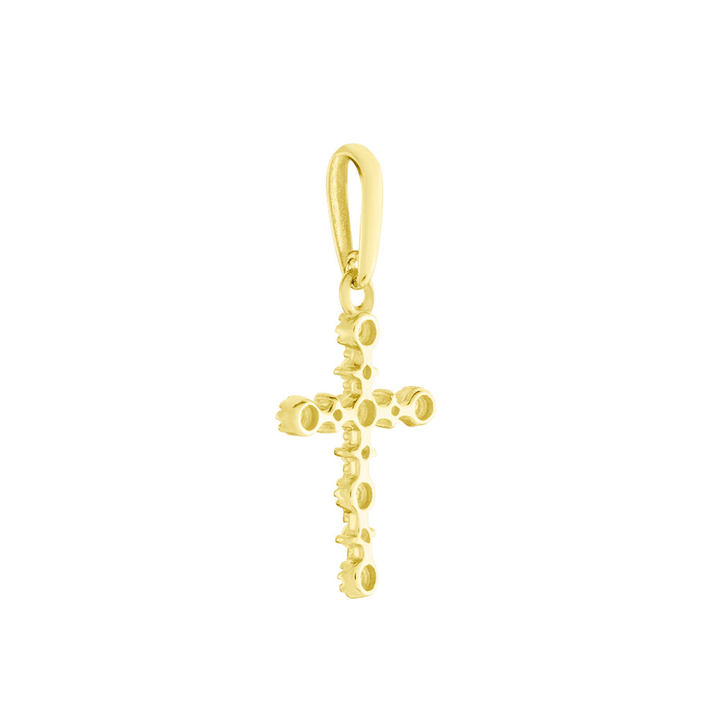 Kreuz Anhänger Gold 375 Zirkonia Daniela - Kreuzanhänger Familie | OROVIVO