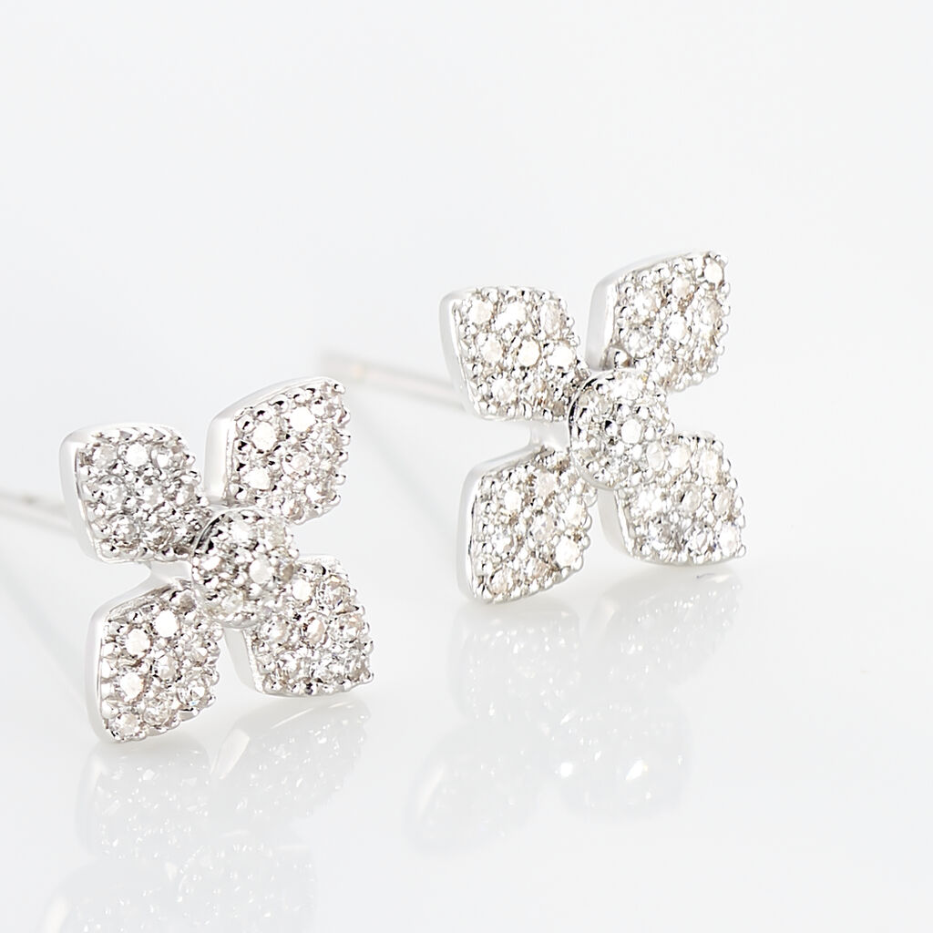 Boucles D'oreilles Or Weiss Lilyana - Spannringe Damen | OROVIVO