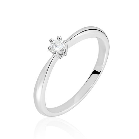 Damen Ring Weißgold 375 Diamant 0,1ct Rome  - Verlobungsringe Damen | OROVIVO