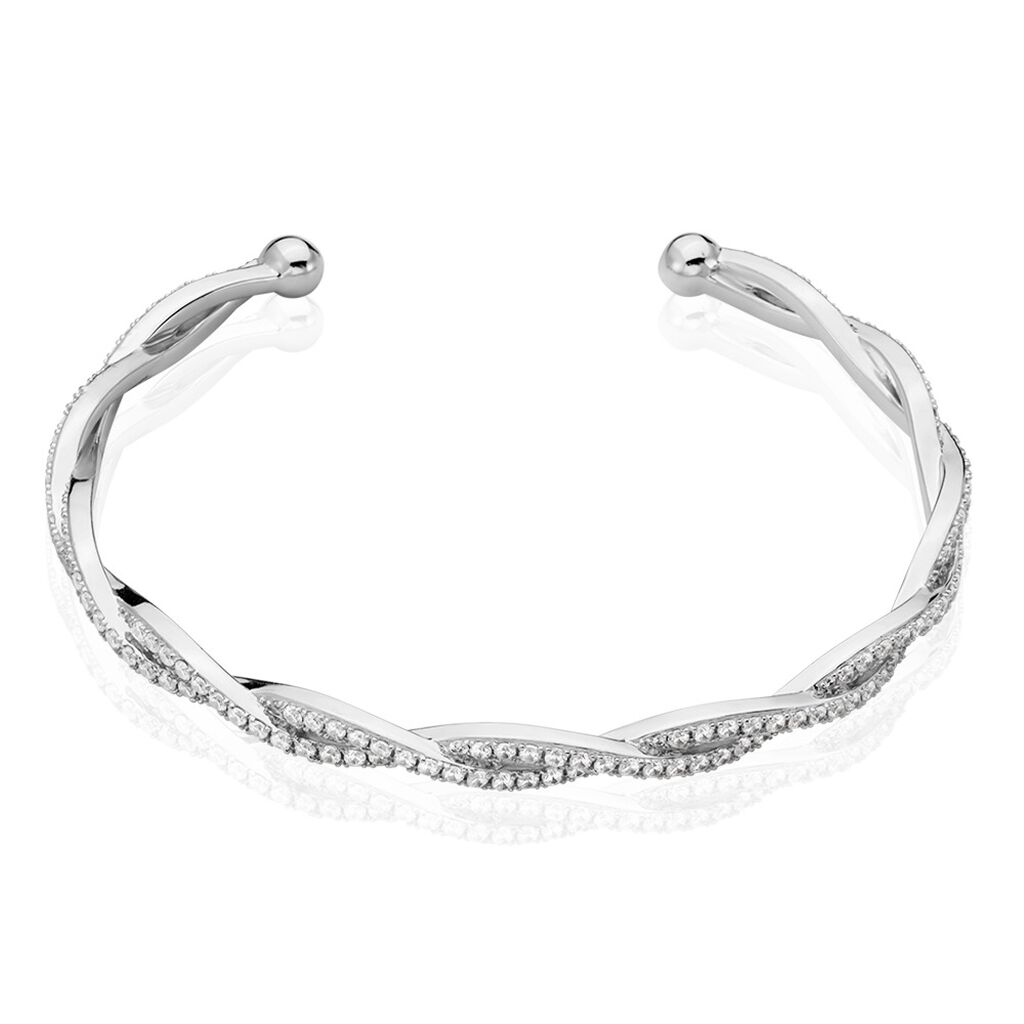 REBECCA Damen Armreif / Armspange Silber 925 Zirkonia Wei&szlig; 3,58 ct