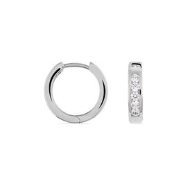 Damen Creolen Silber 925 Zirkonia 14mm - Creolen Damen | OROVIVO