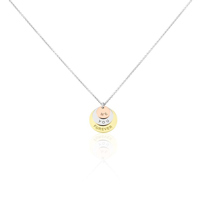 Damen Halskette Silber 925 Rhodiniert Tricolor  - Halsketten Damen | OROVIVO