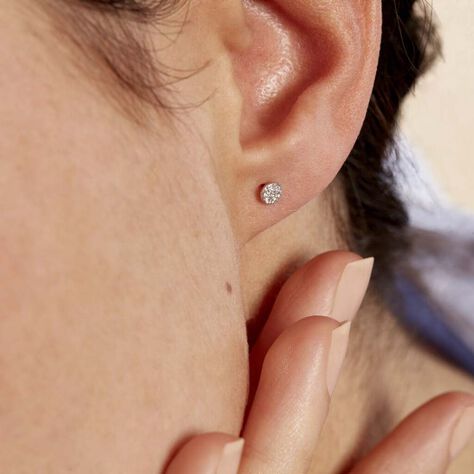 Damen Ohrstecker Weißgold 375 Diamant 0,07ct  - Ohrstecker Damen | OROVIVO