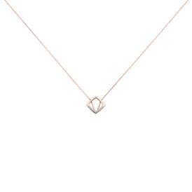 Damen Halskette Roségold 375 Carré Diamanten 0,03ct Squari - Ketten mit Anhänger Damen | OROVIVO