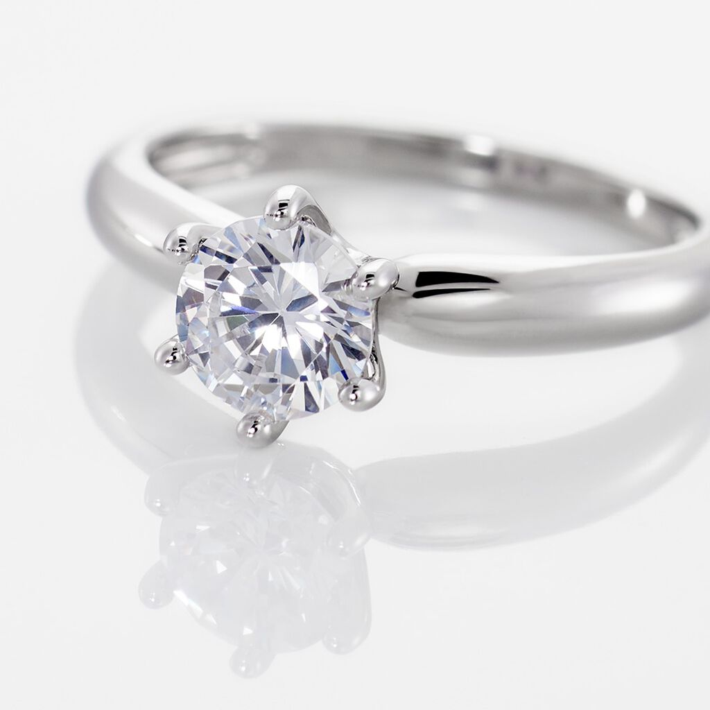 MARIETA Damen Ring Silber 925 Zirkonia Wei&szlig; 1,35 ct B 2 mm