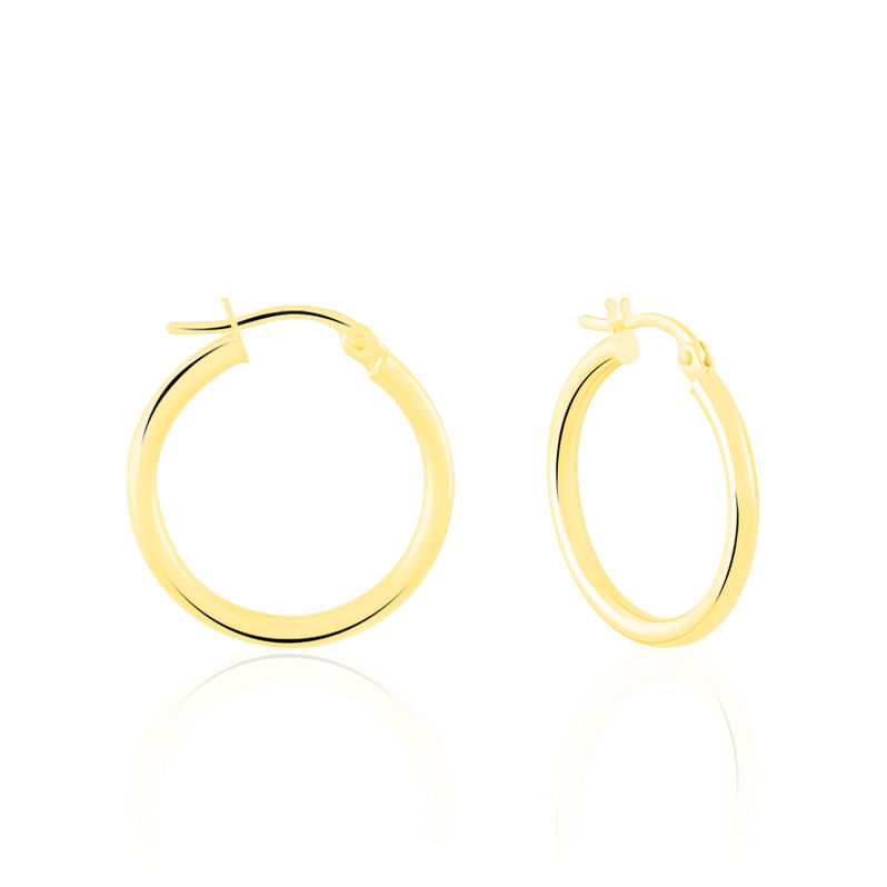 Créoles Or Jaune 750/1000 Lisse 2mm Ronde Diam 15mm - Spannringe Damen | OROVIVO