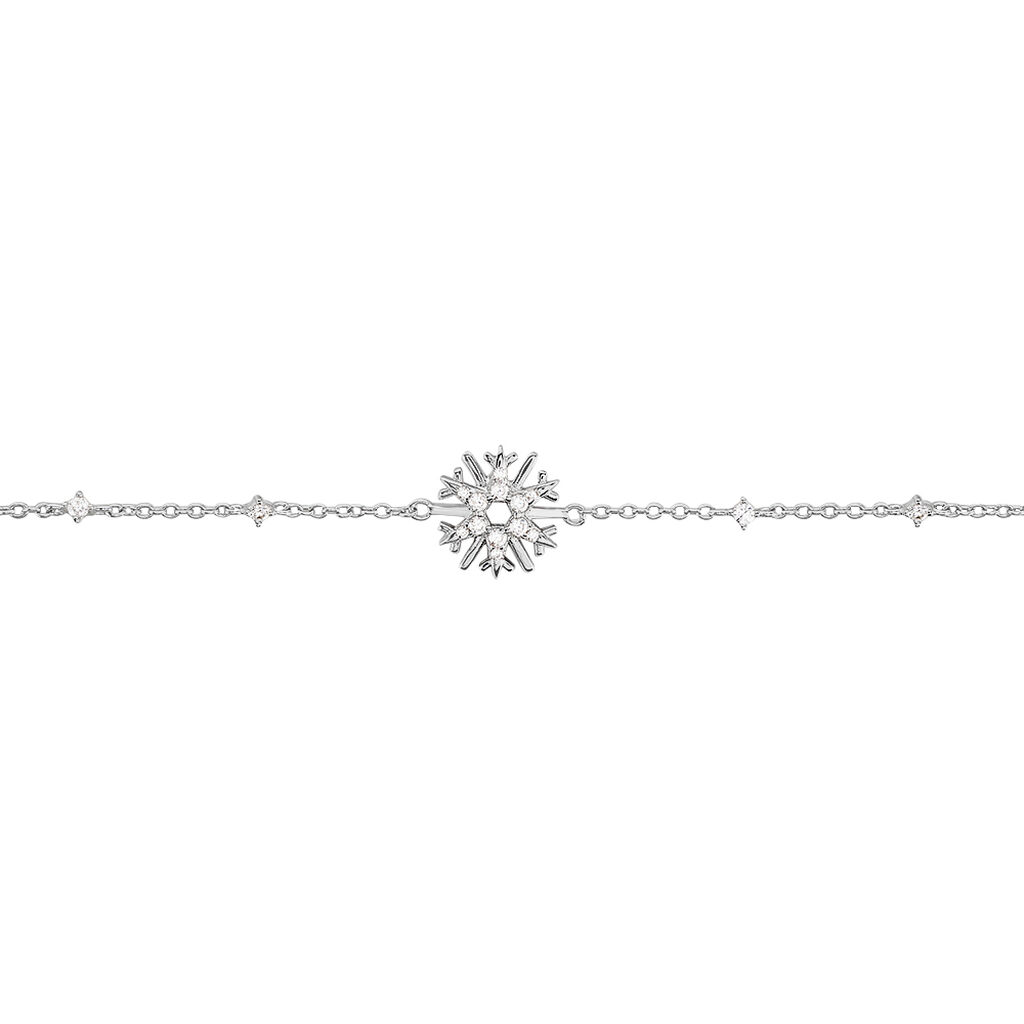 Damen Armband Silber 925 Zirkonia Schneeflocke Elsa 4 - Armbänder mit Anhänger Damen | OROVIVO
