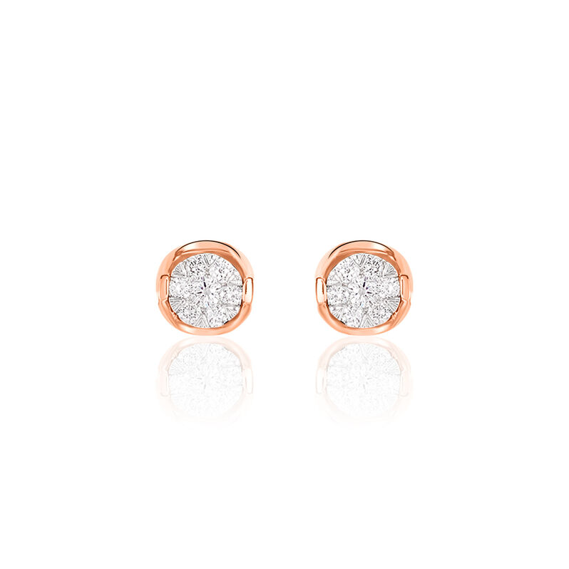 Damen Ohrstecker Rosegold 750 Diamant 0,35ct Kreis Shine  - Ohrstecker Damen | OROVIVO