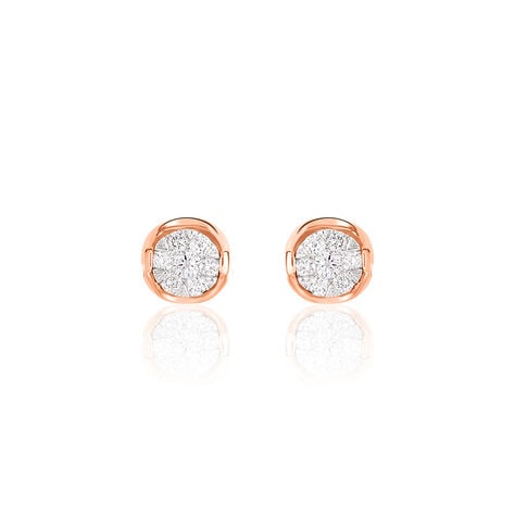 Damen Ohrstecker Rosegold 750 Diamant 0,35ct Kreis Shine  - Ohrstecker Damen | OROVIVO