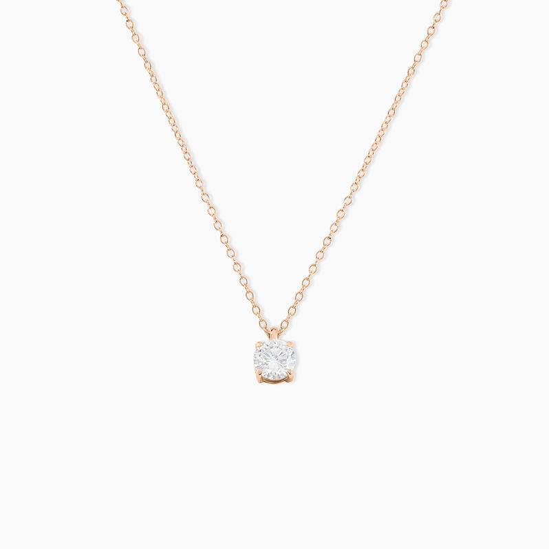 Collier Solitaire Argent Rose Lylwenn Oxyde De Zirconium - Spannringe Damen | OROVIVO