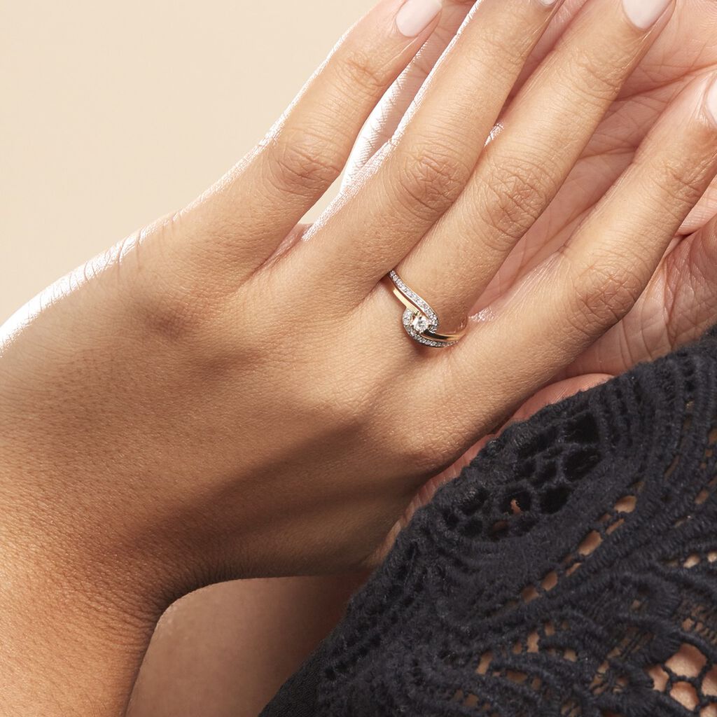 Bague Solitaire Vassilissa Or Jaune Diamant - Spannringe Damen | OROVIVO