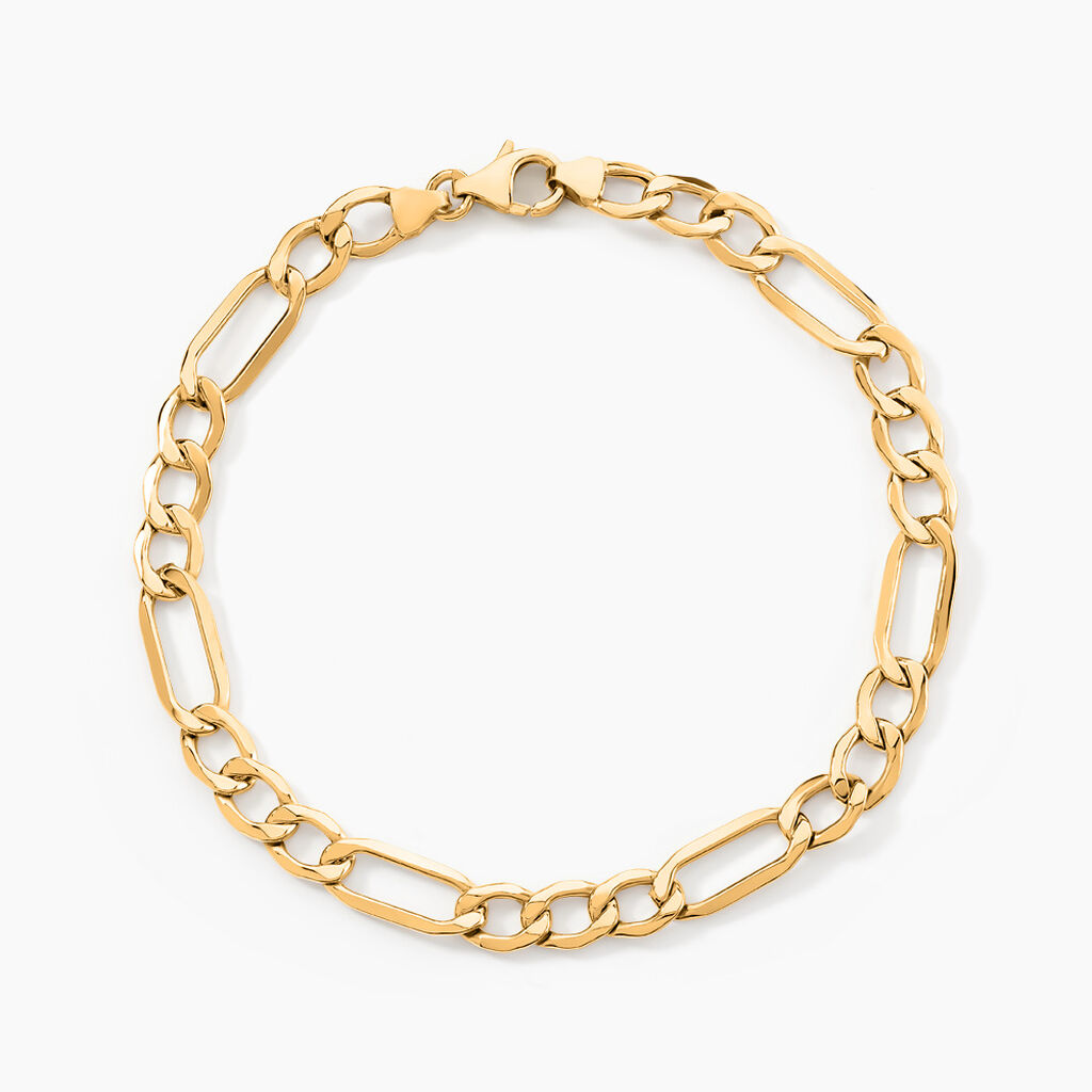 Bracelet Or Jaune Maille Alternée - Spannringe Herren | OROVIVO