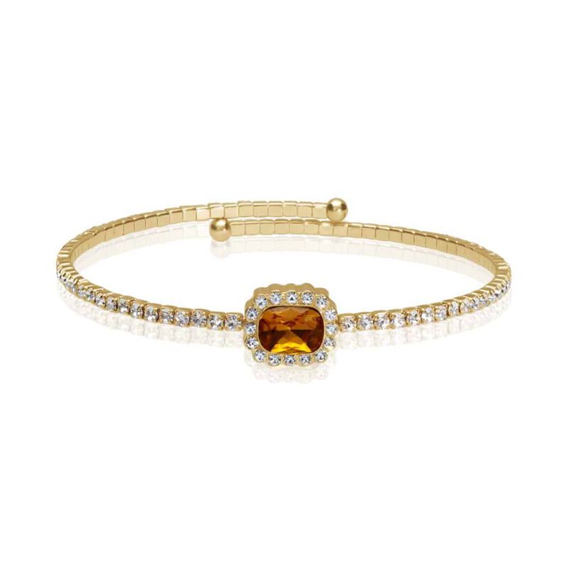 Bangle in metallo dorato e strass con gemma arancione - Spannringe Damen | OROVIVO