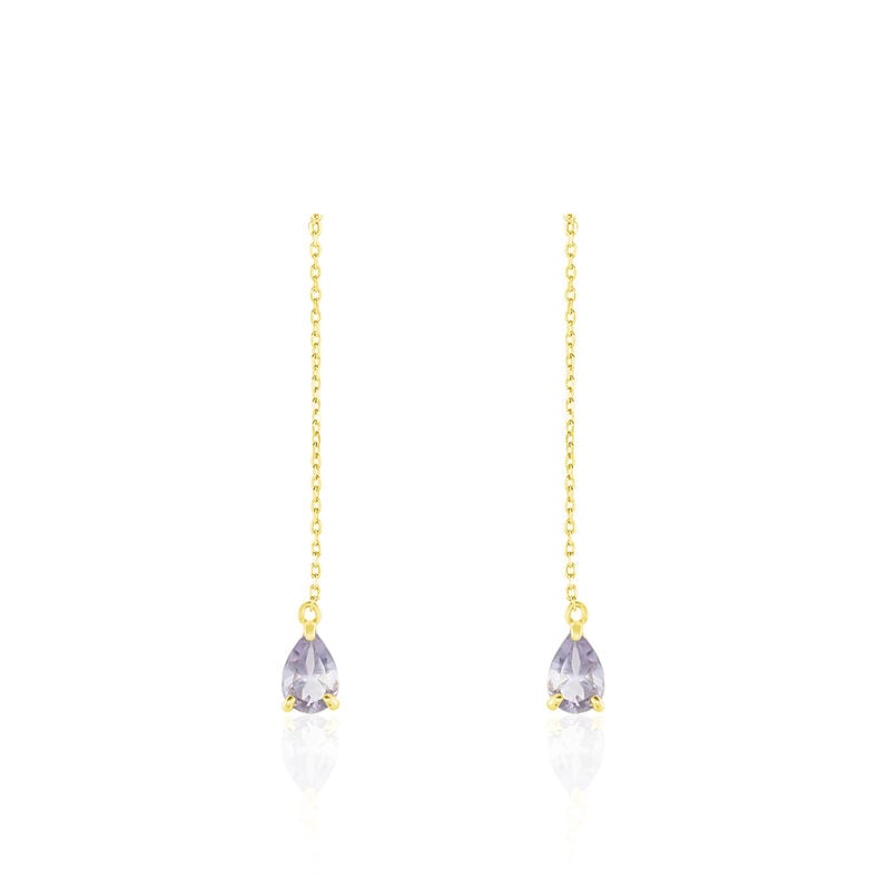 Boucles D'oreilles Or Jaune Kaimana Amethyste - Spannringe Damen | OROVIVO