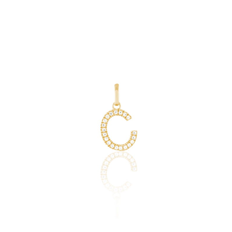 Anhänger Gold 375 Zirkonia Buchstabe C - Schmuckanhänger Familie | OROVIVO