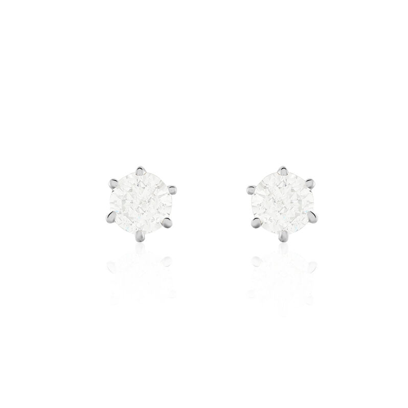 Damen Ohrstecker Weißgold 375 Zirkonia Krappe 6 3,00mm  - Ohrstecker Damen | OROVIVO