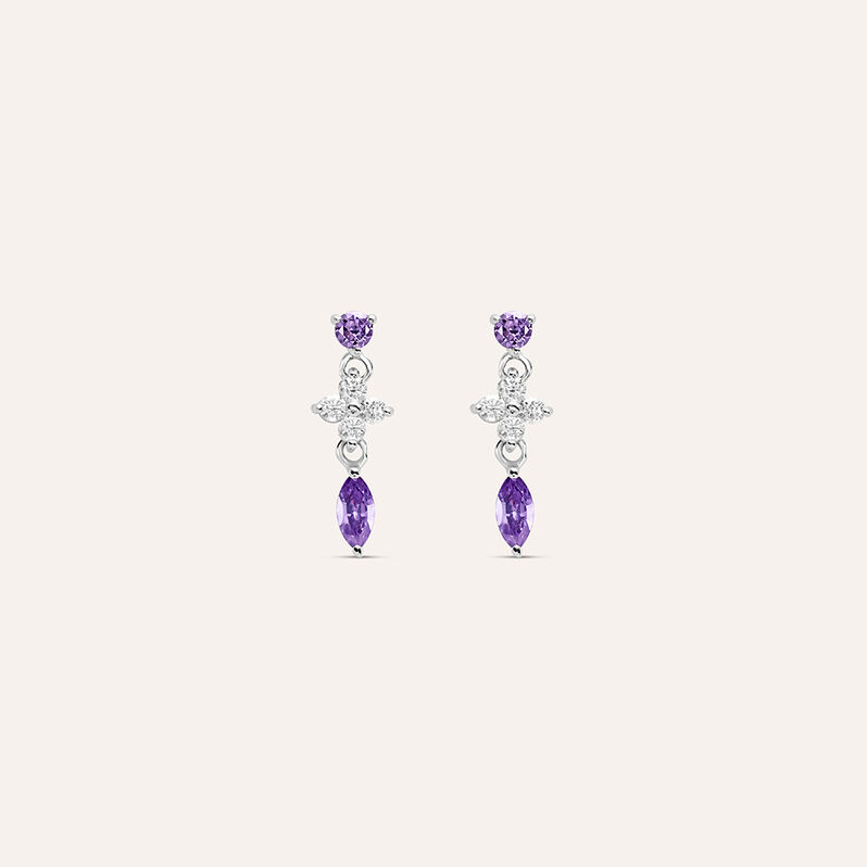 Orecchini Pendenti Silver Elegance Argento Rodiato Cubic Zirconia - Spannringe Damen | OROVIVO