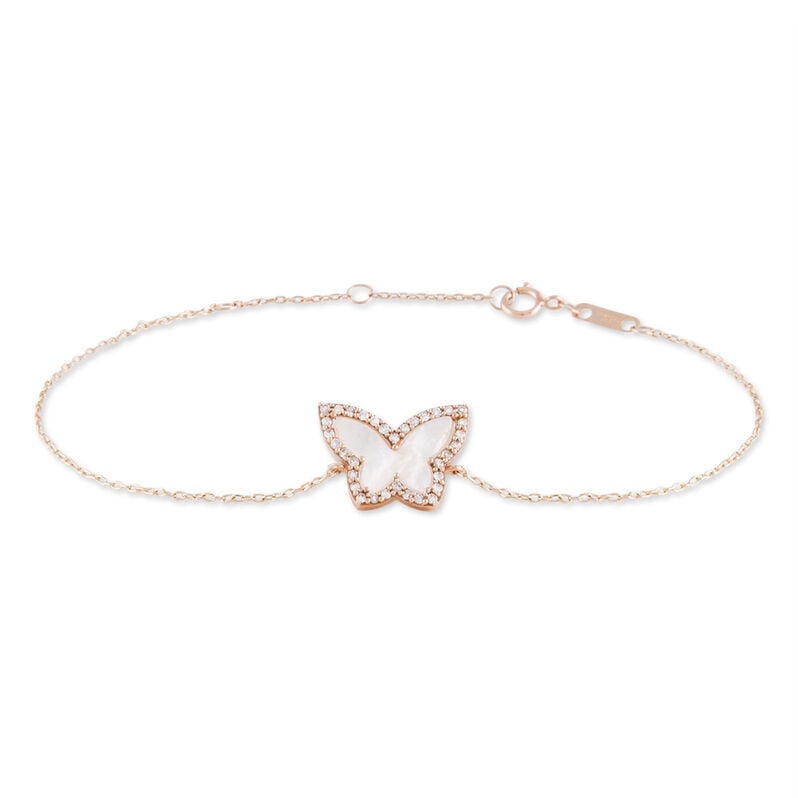 Bracelet Nassieraae Or Rose Diamant Et Nacre - Spannringe Damen | OROVIVO