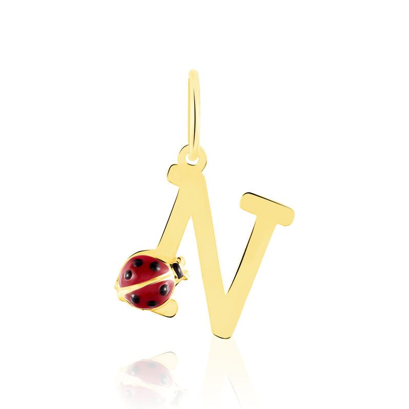 Pendentif Or Jaune Coccinelle Lettre N - Spannringe Kinder | OROVIVO