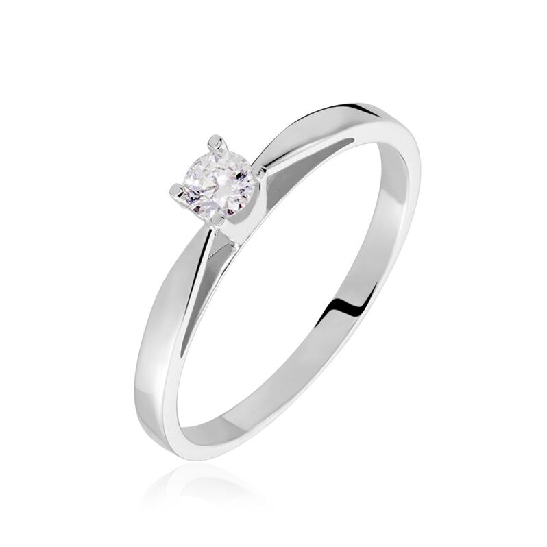 Solitaire Or Weiss Et Diamant - Spannringe Damen | OROVIVO