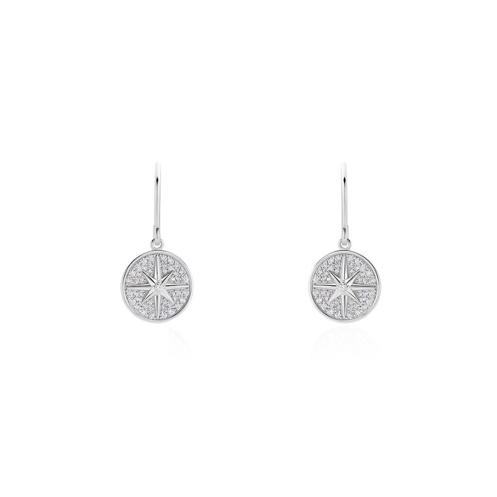 Damen Ohrringe Lang Silber 925 Zirkonia Kreis Layne  - Sale Damen | OROVIVO