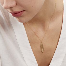 Damen Halskette Gold 375 Feder - Ketten mit Anhänger Damen | OROVIVO
