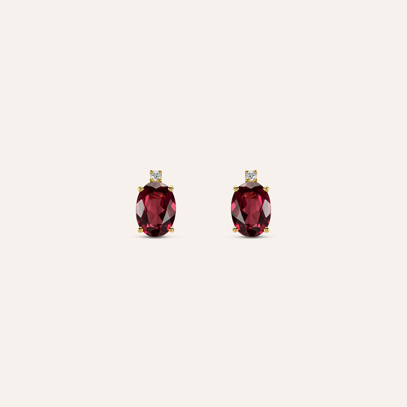 Orecchini Lobo Punto Luce Jasmine Oro Giallo Rodolite Diamante - Spannringe Damen | OROVIVO