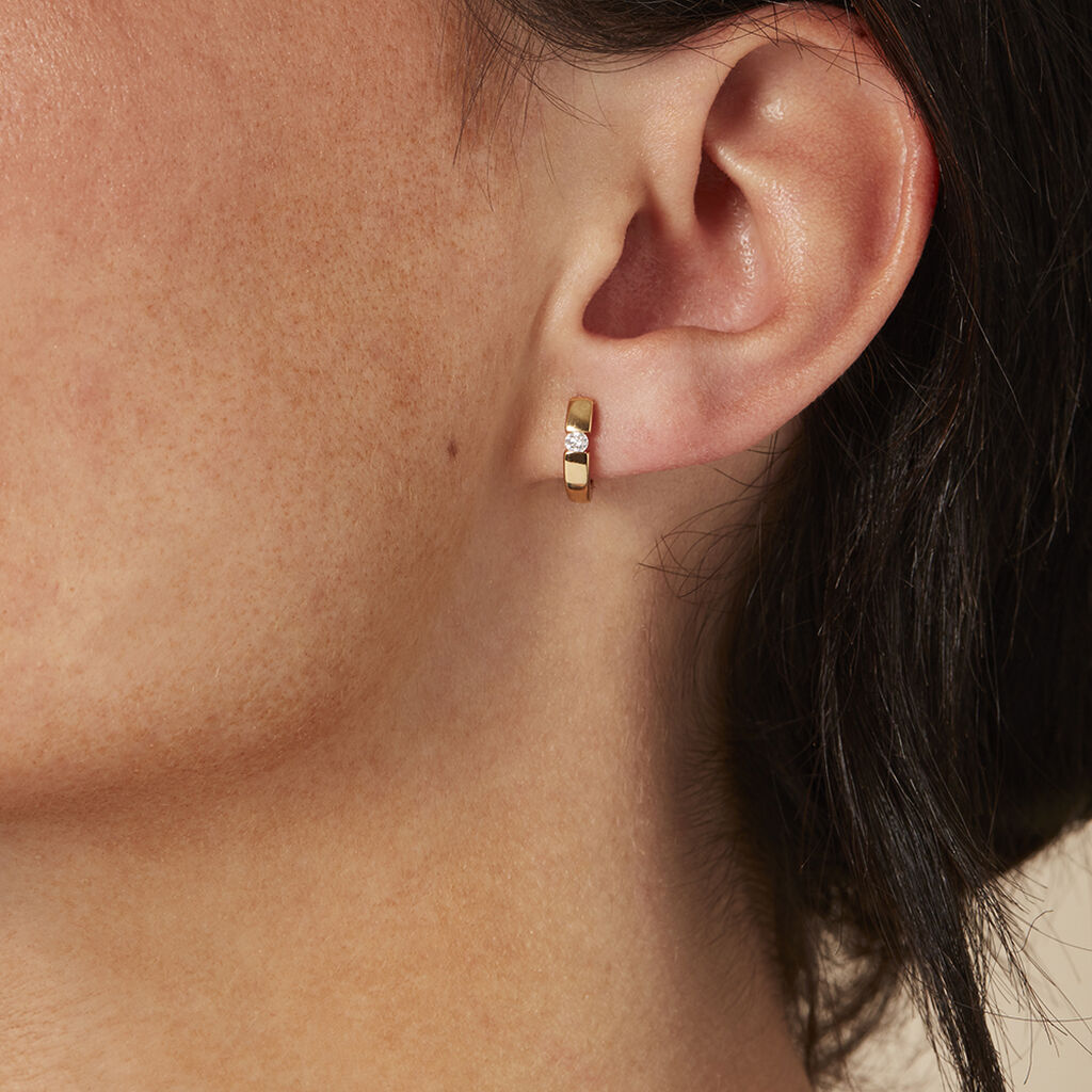 Damen Creolen Gold 375 Diamant 0,1ct Seville 11,00mm 3,00mm  - Creolen Damen | OROVIVO