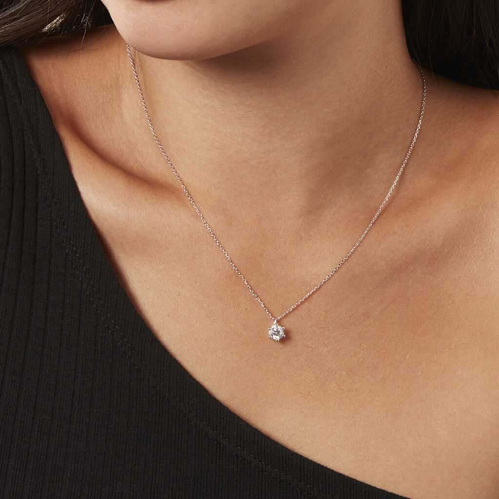 Damen Collier Weißgold 750 synthetischer Diamant 0,72ct Sonate - Halsketten Damen | OROVIVO