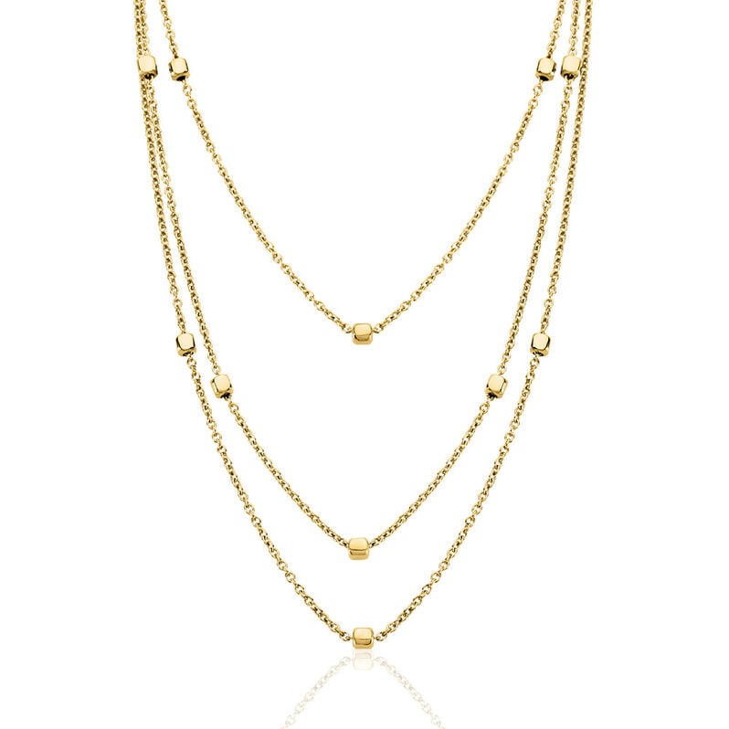 SELIN Damen Collier Edelstahl vergoldet Viereck B 1,5 mm - Halsketten Damen | OROVIVO